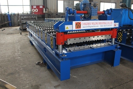 Corrugated Sheet Roll Forming Machine Wave Type With High Accuracy Cutting