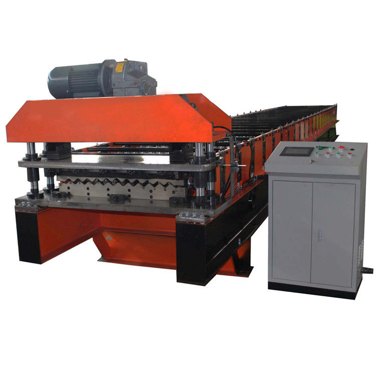 Corrugated Type Roof Sheeting Roll Forming Machine Electric Cutting 15-30m/Min