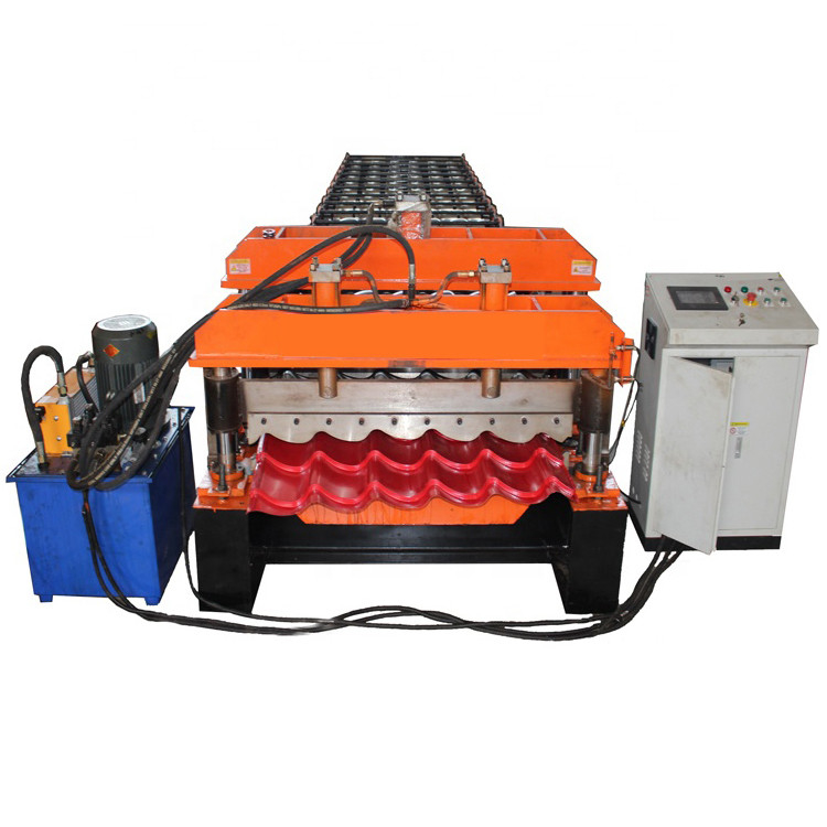Long Span Glazed Tile Roof Sheet Roll Forming Machine Cold Effective Width 1080 Mm