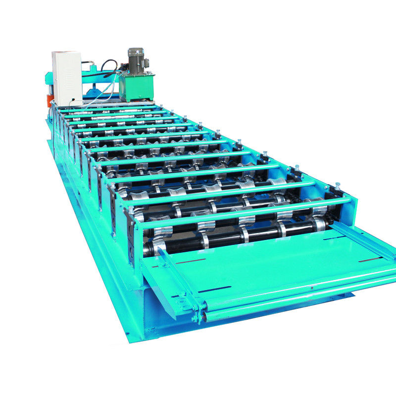 45# Steel 4KW Power Chain Drive Roof Tile Roll Forming Machine With PLC Control System