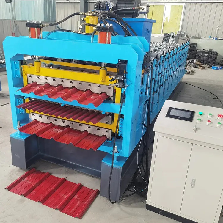 Triple Layer 3 Layer Roofing Sheet Making Machine With 18 Stations