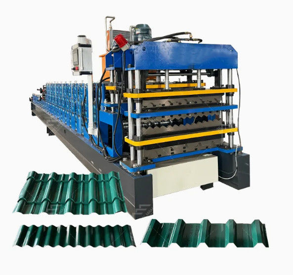 3 In 1 Metal Steel Ibr Roofing Sheets Roll Forming Machine With Three Profiles Customized