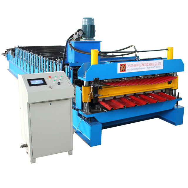 2025hot sale Trapezoidal and glazed Double Layer Roof sheet roofing tile Forming Machine