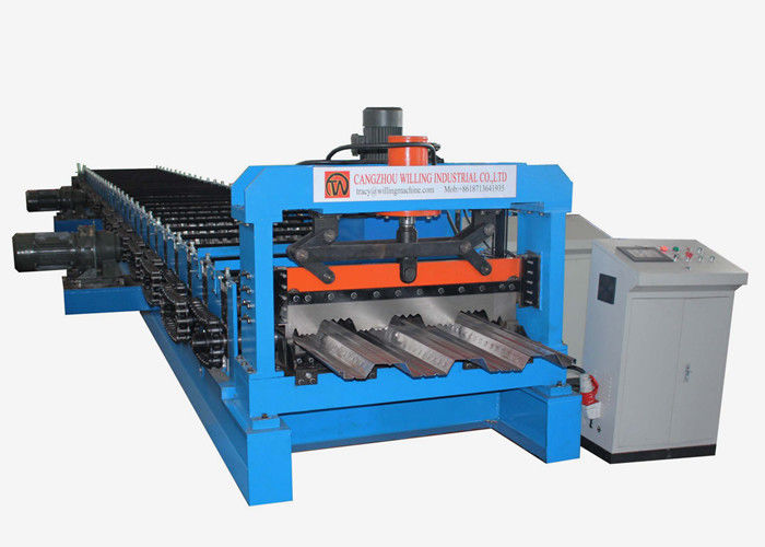 Chain Transport Roll Forming Line Metal Steel Sheet Decking Floor Production Machine