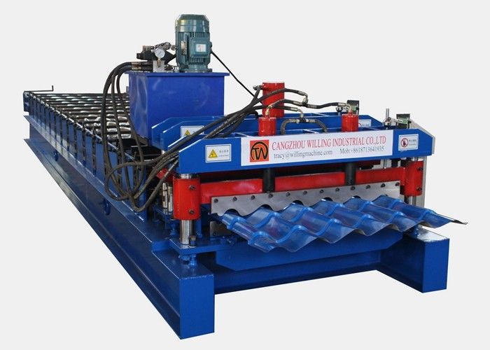Outdoor Decorative Glazed Tile Roll Forming Machine 0.5-0.6mm Thickness