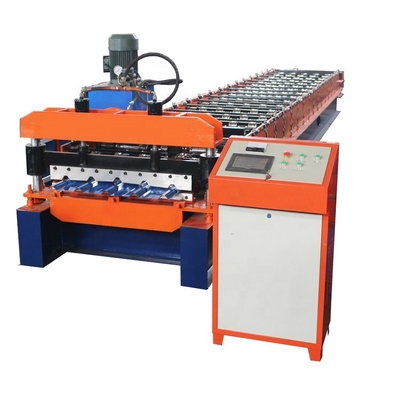 Trapezoid Type 5 Rib Hydraulic Cutting Roof Tile Roll Forming Machine PLC Control