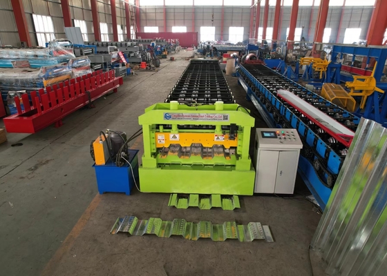 Trapezoidal Profile Galvanized Steel Floor Deck Roll Forming Machine 4kw