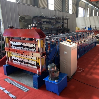 Glazed 4kw Roof Tile Roll Forming Machine Chain Drive