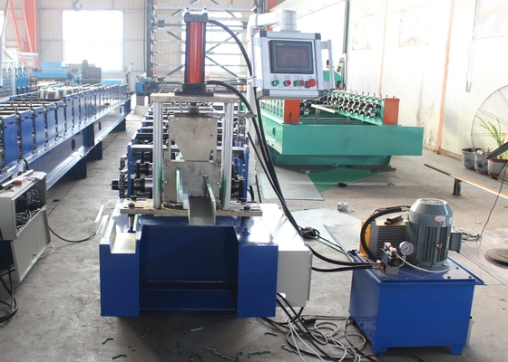 0.3-0.8mm Carbon Steel Chain Drive Down Pipe Forming Machine with Hydraulic Cutting