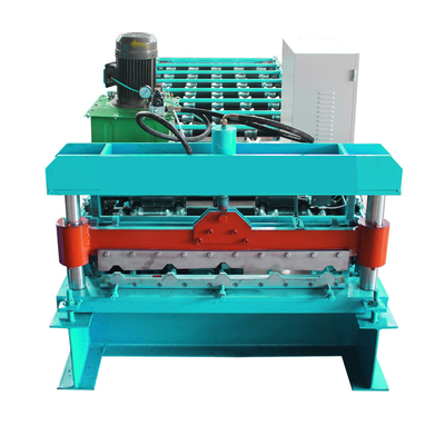 45# Steel 4KW Power Chain Drive Roof Tile Roll Forming Machine With PLC Control System