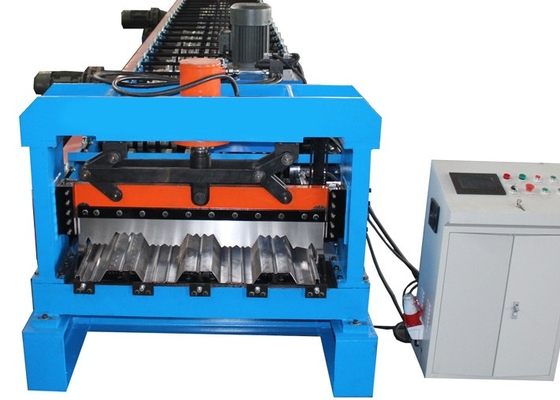 18-26 Station Cold Galvanized Steel Deck Roll Forming Machine With Hydraulic Cutting