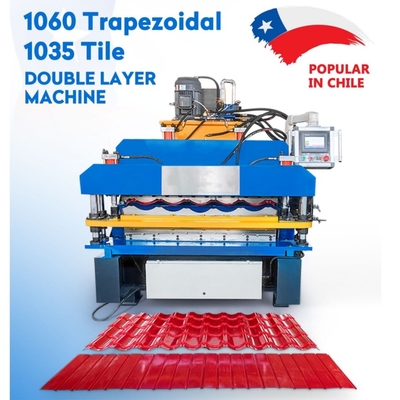 Direct Factory Galvanized Steel PV4-Ondulado Double Layer Metal Roof Ibr Box Profile Roofing Sheet Cold Tile Making Roll Forming Machine for Chile