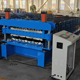 Double Layer Roll Forming Machine 0.3-0.8mm Thickness 8-15M/Min