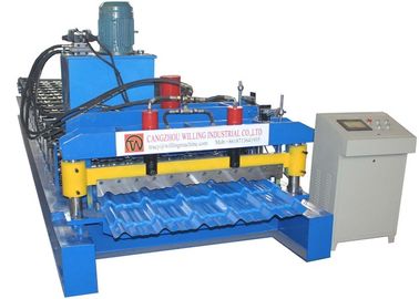 Hydraulic Motor Glazed Tile Roll Forming Machine  3-4m / Min High Efficiency