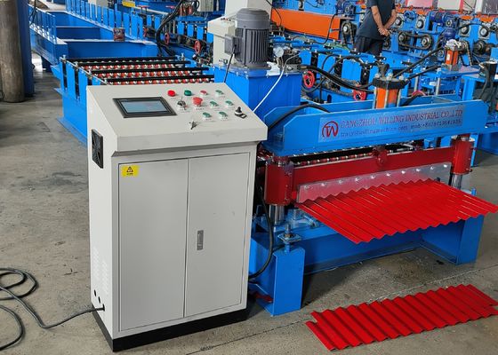 Corrugated 840mm Touchscreen Roof Tile Roll Forming Machine