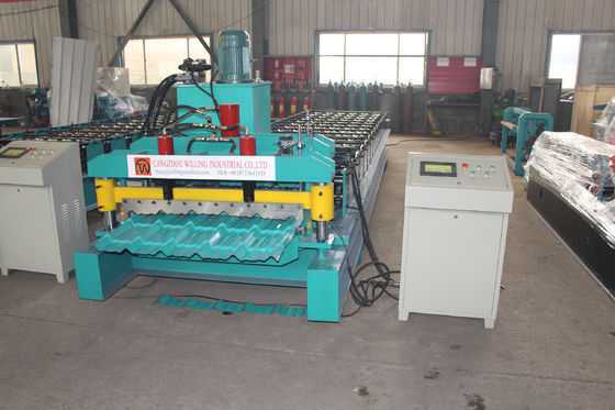 Metal Sheet PPGI 380V60Hz Glazed Tile Roll Forming Machine Automatic